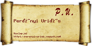 Perényi Uriás névjegykártya